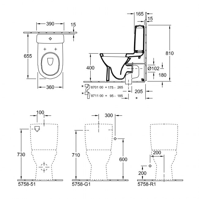 Villeroy & Boch O.novo Close Coupled Toilet with Push Button Cistern - Soft Close Seat