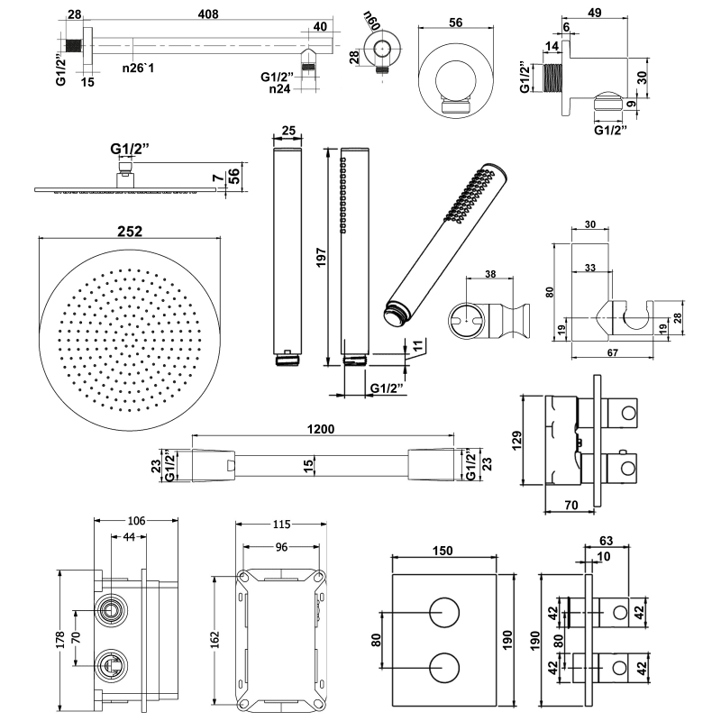 Villeroy & Boch Universal Shower, VBSSPACK14, 2 Outlet