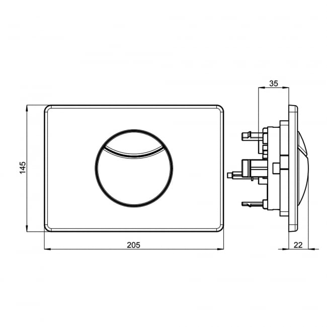 Villeroy & Boch ViConnect Dual Button Toilet Flush Plate - Chrome