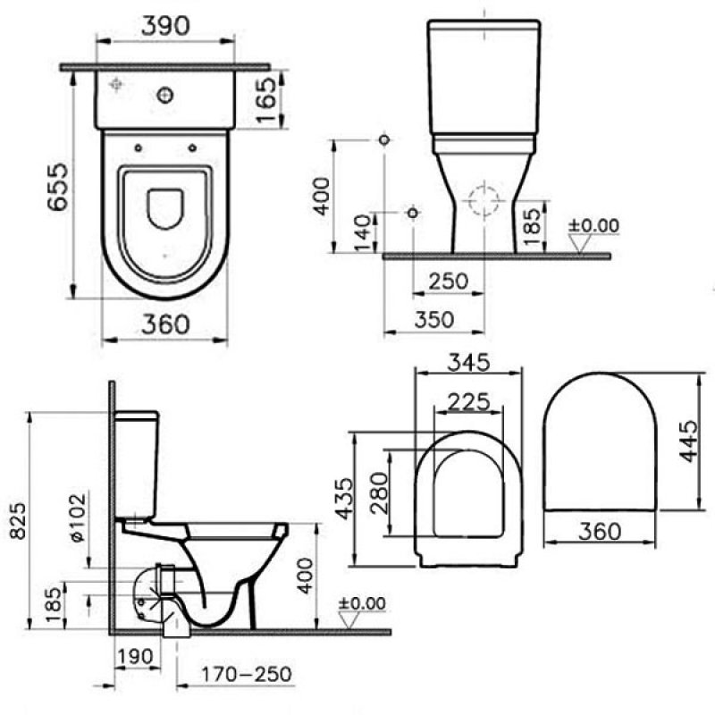 Vitra S50 Toilet | 5332L003-7200+72-003-301+5422S003-5325 | Close ...