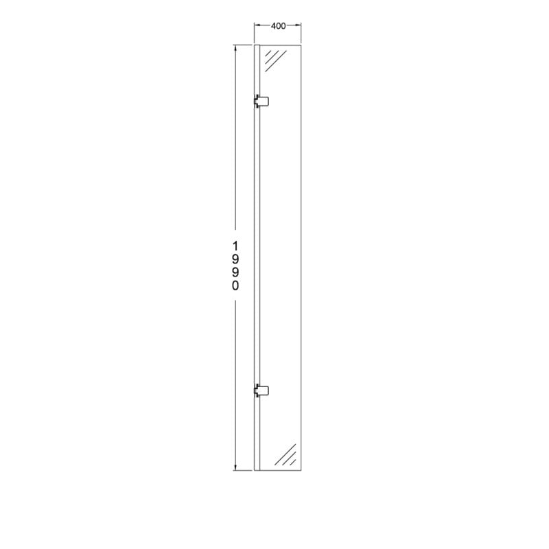 Wetroom Innovations Hinged Wet Room Panel | BSD4006C | 1990mm H x 400mm ...