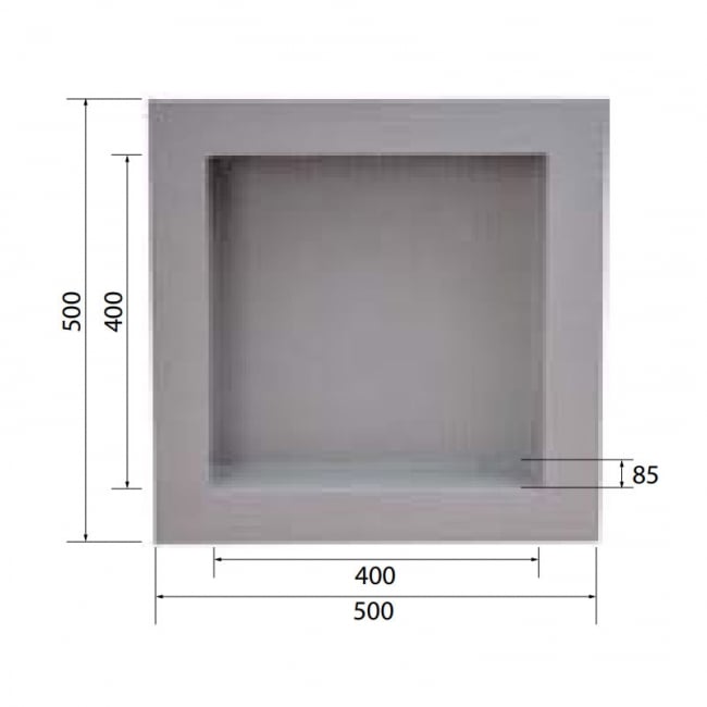 Wetroom Innovations Recessed Tileable Square Shower Niche 400mm x 400mm