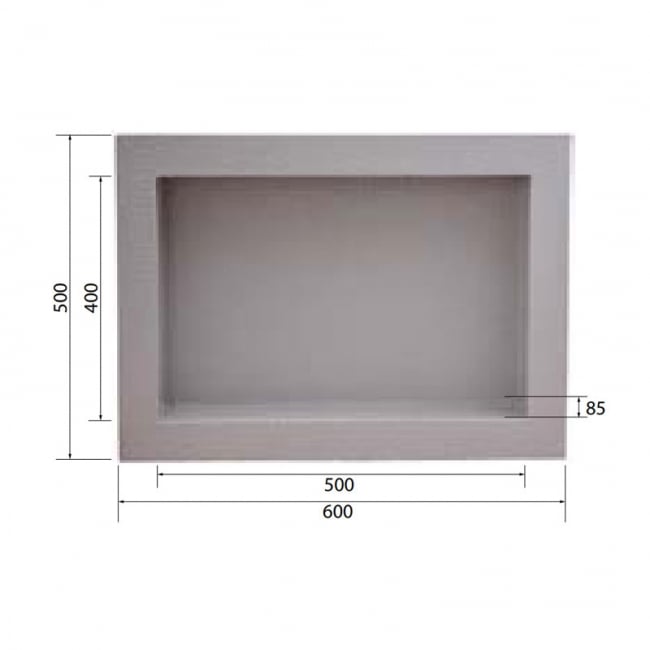 Wetroom Innovations Recessed Tileable Rectangular Shower Niche 500mm x 400mm