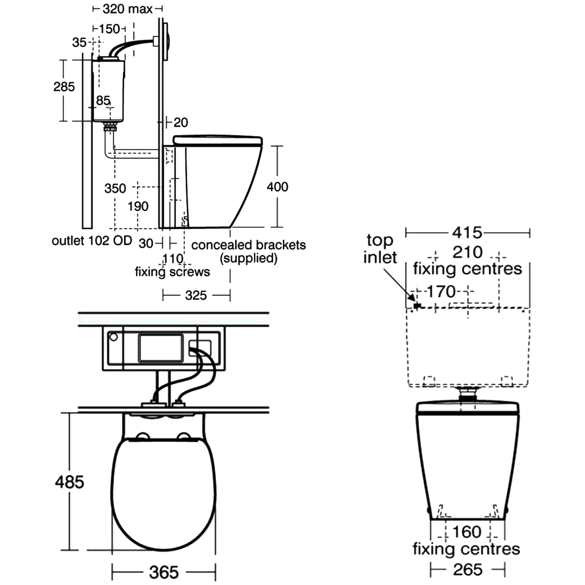 Ideal Standard Short Projection Toilet