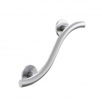 AKW 1200 Series Curved Grab Rail 300mm Length - Brushed Stainless Steel