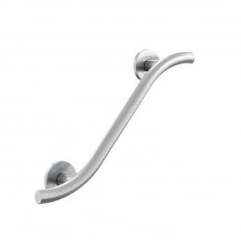 AKW 1200 Series Curved Grab Rail 400mm Length - Brushed Stainless Steel