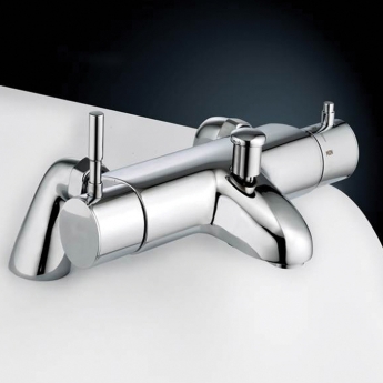 AKW Civetta Lever Thermostatic Bath Shower Mixer Tap Pillar Mounted - Chrome