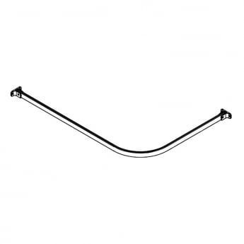 AKW L-Shaped Shower Curtain Rail 1000mm x 2000mm Including Fittings