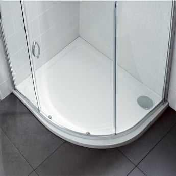 April Stone Resin 45mm Offset Quadrant Shower Tray