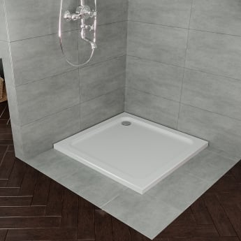 April Stone Resin 45mm Square Shower Tray