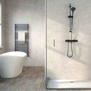 Aqualisa AQ Cool Touch Thermostatic Round Bar Mixer Shower with Shower Kit - Matt Black