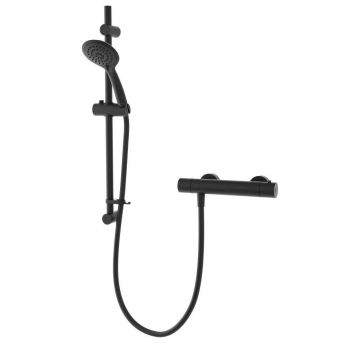 Aqualisa AQ Cool Touch Thermostatic Round Bar Mixer Shower with Shower Kit - Matt Black