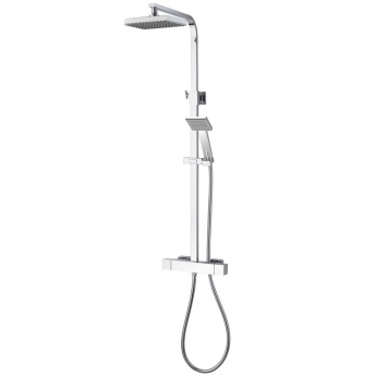 Aqualisa AQ Thermostatic Square Bar Mixer Shower with Fixed Head and Shower Kit - Chrome