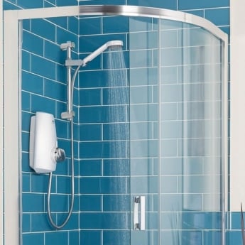 Aqualisa Aquastream Thermo Power Shower with Adjustable Head - White/Chrome