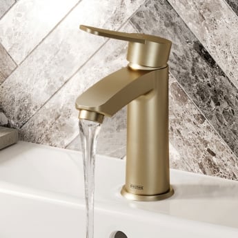 Bristan Appeal Eco Start Basin Mixer Tap with Clicker Waste - Brushed Brass