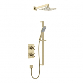 Bristan Cruzar Dual Concealed Mixer Shower with Shower Kit and Fixed Head - Brushed Brass