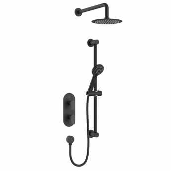 Bristan Hourglass Dual Concealed Mixer Shower with Shower Kit and Fixed Head - Black