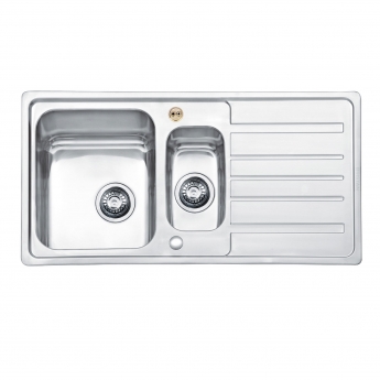 Bristan Index Easyfit 1.5 Bowl Universal Kitchen Sink 970mm L x 500mm W - Stainless Steel