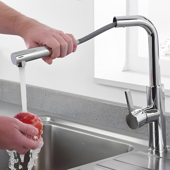 Bristan Profile Kitchen Sink Mixer Tap with Pull-Out Extending Hose - Chrome