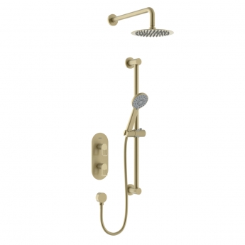 Bristan Saffron Dual Concealed Mixer Shower with Shower Kit and Fixed Head - Brushed Brass