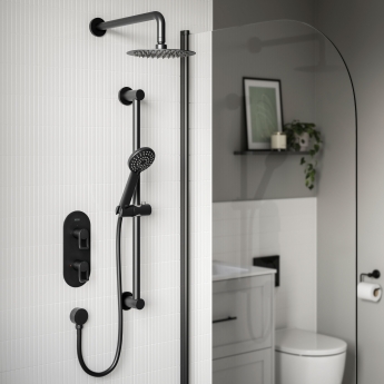 Bristan Saffron Dual Concealed Mixer Shower with Shower Kit and Fixed Head - Black