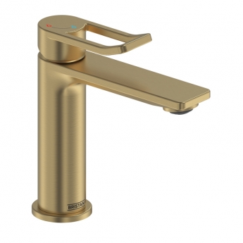 Bristan Saffron Eco Start Basin Mixer Tap with Clicker Waste - Brushed Brass