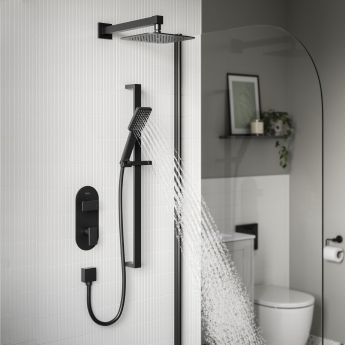 Bristan Tangram Dual Concealed Mixer Shower with Shower Kit and Fixed Head - Black