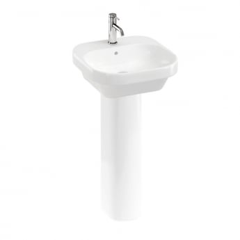 Britton Curve2 Basin with Full Pedestal 450mm Wide - 1 Tap Hole