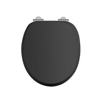 Burlington Jet Standard Carbamide Toilet - Seat Soft Close Hinges - Matt Black