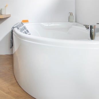 Carron Dove Acrylic Offset Corner Bath 1550mm x 950mm