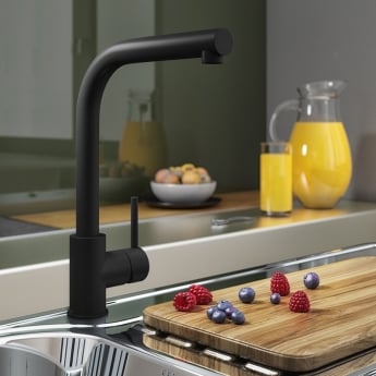 Delphi Adria Single Lever Kitchen Sink Mixer Tap - Black