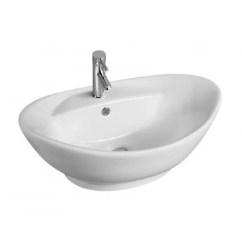 Delphi Coracle Sit-On Countertop Basin 590mm Wide - 1 Tap Hole