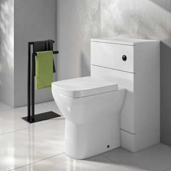 Delphi Halite Back to Wall WC Unit 500mm Wide - White