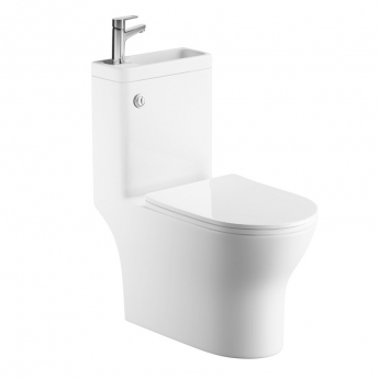 Delphi P2 Round Toilet Pan Pack with Basin and Chrome Tap