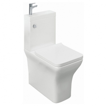 Delphi P2 Square Toilet Pan Pack with Basin and Chrome Tap