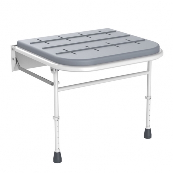 Delphi Fold Up Shower Seat with Legs - Grey