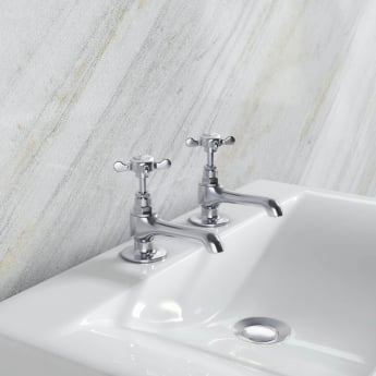 Deva Coronation Basin Taps Pair - Chrome