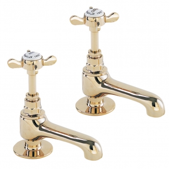 Deva Coronation Basin Taps Pair - Gold