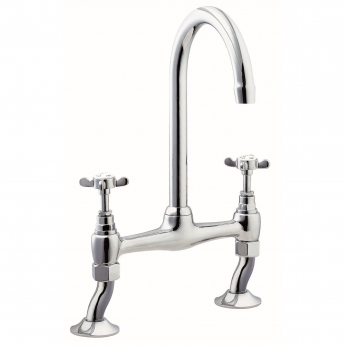 Deva Coronation Bridge Kitchen Sink Mixer Tap Chrome