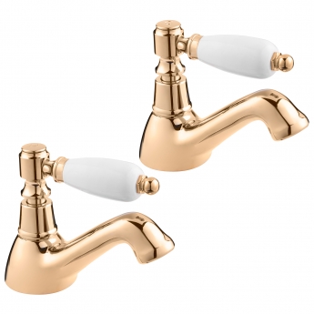 Deva Georgian Traditional Bath Taps Pair - Gold