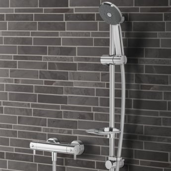 Deva Kiri Satinjet Cool To Touch Bar Shower Valve with Shower Kit - Chrome