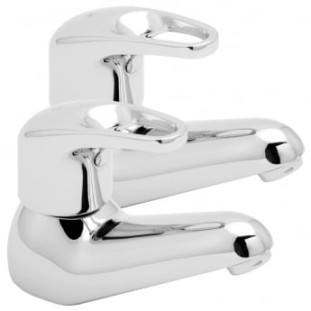 Deva Lace Modern Basin Taps Pair - Chrome