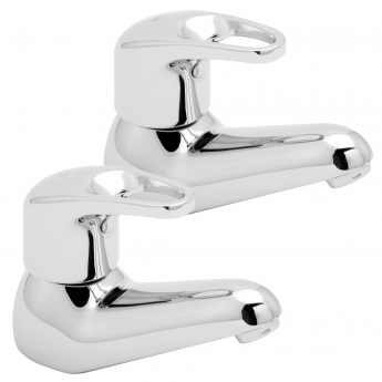 Deva Lace Modern Basin Taps Pair - Chrome