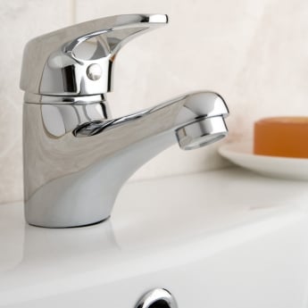 Deva Lace Mono Basin Mixer Tap with Press Top Waste - Chrome