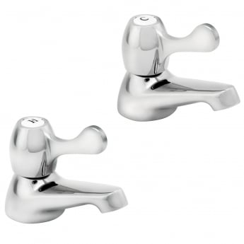 Deva Lever Action Contract Basin Taps Pair - Chrome