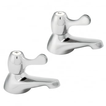 Deva Lever Action Contract Bath Taps Pair - Chrome