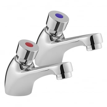 Deva Non Concussive Self Closing Taps Pair - Chrome