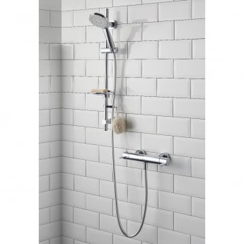 Deva Satinjet Avoca Cool Touch Bar Shower Valve with Easy Fit Shower Kit - Chrome