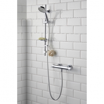 Deva Satinjet Avoca Low Flow Bar Shower Valve with Easy Fit Shower Kit - Chrome