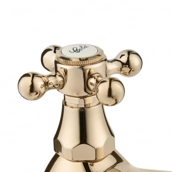 Deva Tudor Traditional Basin Taps Pair - Gold